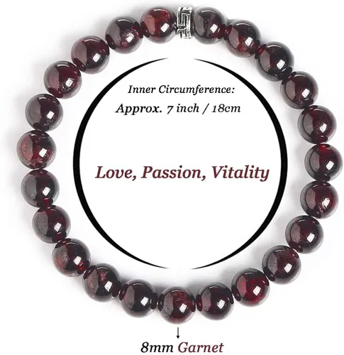 Vista 2 de BONNY BOXX Pulsera de piedras preciosas curativas naturales, pulsera de piedra semipreciosa de 0.315in para hombres y mujeres, joyería de cristal