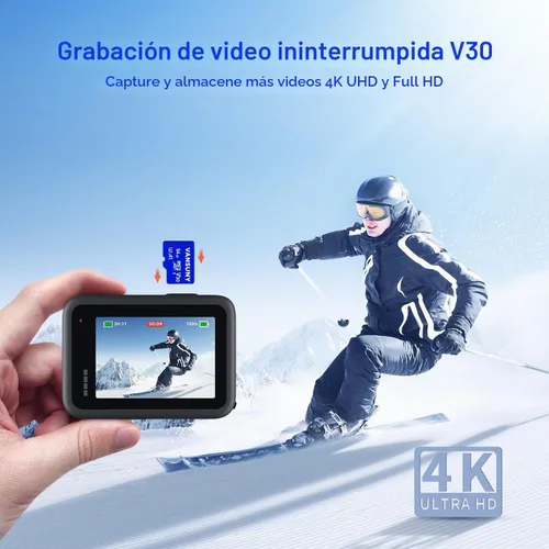 Vista 5 de Vansuny Tarjeta Micro SD de 64GB microSDXC con adaptador SD A1 App Performance V30 Grabación de video 4K C10 U3 Micro SD para teléfono, cámara