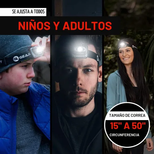Vista 7 de GearLight Linterna frontal recargable por USB, S500 para correr, acampar y exteriores, faros delanteros LED para campamento, lámpara de cabeza