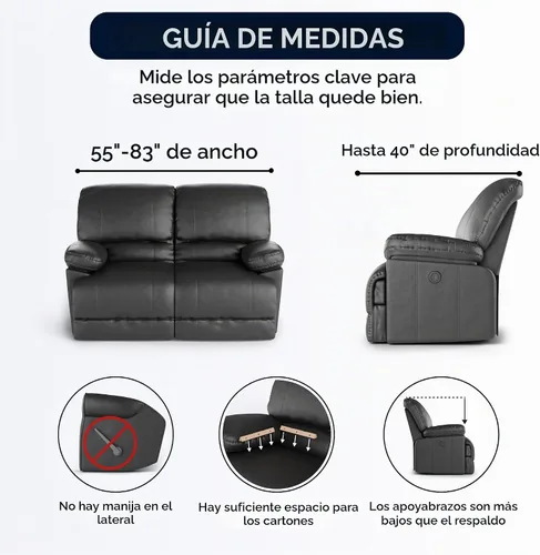 Vista 4 de PAULATO BY GA.I.CO. Funda para sofá biplaza reclinable, funda reclinable, funda de tela suave, protector elástico de ajuste de forma de 1 pieza