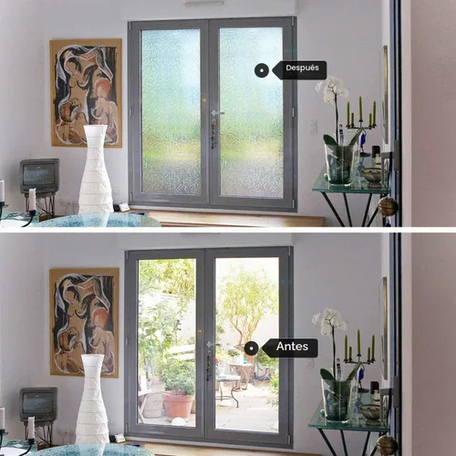 Vista 3 de HIDBEA Película 3D de privacidad para ventana, adhesivos decorativos de arcoíris, tinte de vinilo para control de calor, patrones de mosaico, 17.5 x