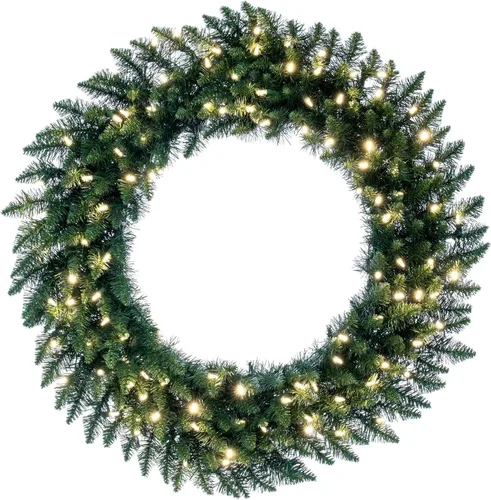 Vista 15 de Vickerman Corona de Navidad artificial Bellevue Alpine de 20 pulgadas con luces claras iluminadas esmeriladas, A861022