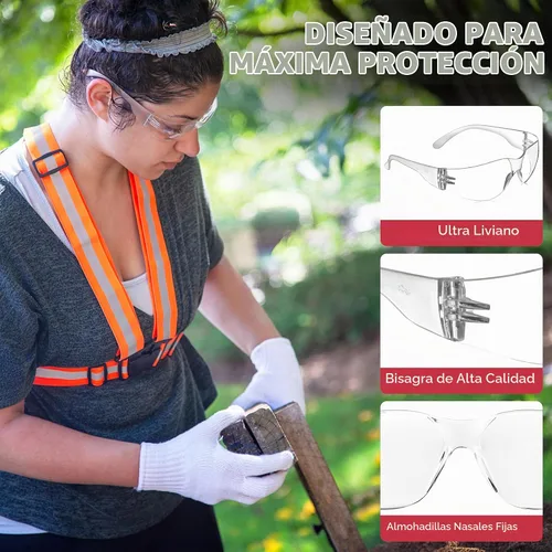 Vista 5 de SAFE HANDLER Hyline Anti Fog Color/Clear Safety Glasses, ANSI Z87.1