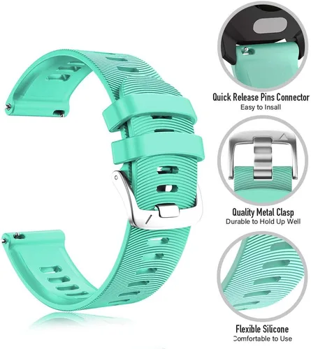 Vista 3 de ANCOOL Correa de reloj Garmin Forerunner 245/165/55/645, correa de reloj deportiva de silicona de 0.787 pulgadas compatible con Garmin Vivoactive