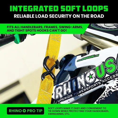 Vista 3 de Rhino USA Cambuckle - Correas de amarre para motocicleta