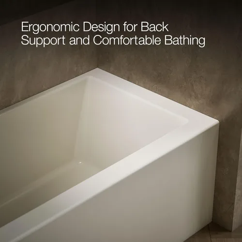Vista 8 de Kohler 1956-LA-96 Underscore® 60" x 30" baño de alcoba, drenaje izquierdo, galleta