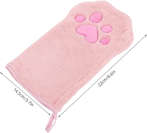 Vista 2 de Beaupretty PET Towel Mitts for Dogs and Cats Quick Absorbent Coral Fleece