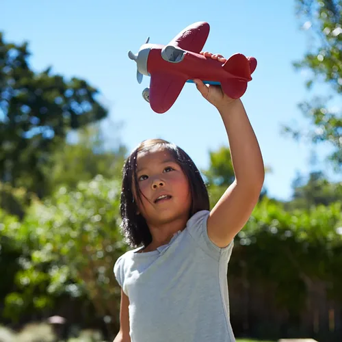 Vista 3 de Green Toys Avión - Libre de BPA, libre de ftalatos, avión aero rojo para mejorar el conocimiento aeronáutico de los niños. Juguetes