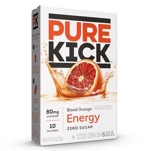 Vista 3 de Pure Kick Energy - Mezcla de bebida individual para llevar, naranja sangre, 6 cajas, 6 paquetes por caja (36 porciones individuales)
