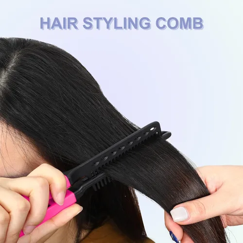 Vista 7 de VOCOSTE Peine para alisar el cabello, resistente al calor, peine para alisar el cabello, ABS, rojo