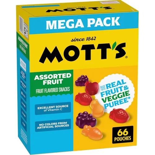 Vista 10 de Mott's Surtido de aperitivos con sabor a frutas, hechos con puré de fruta real (paquete de 40)