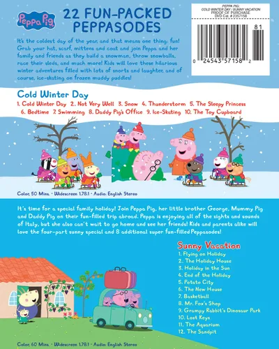 Vista 2 de Peppa Pig Cold Winter Day Sunny Vacation DVD