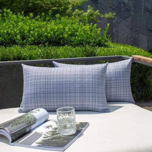 Vista 39 de Kevin Textile - Juego de 2 fundas de almohada decorativas para exteriores, impermeables, para jardín, patio, tienda de campaña, sofá, de 16 x 16