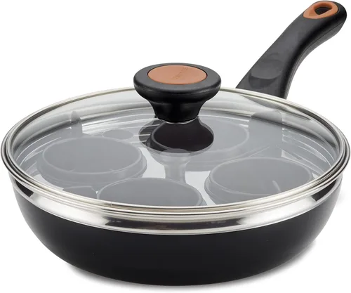 Vista 11 de Farberware Glide Escalfador de Huevos Antiadherente de Cerámica Cobreada con Tapa, 8 Pulgadas, Negro - 10654