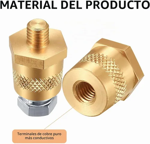 Vista 3 de Juego de 2 paquetes de conectores de terminales de batería, adaptadores de terminales de poste de batería de auto, para terminal roscado de poste