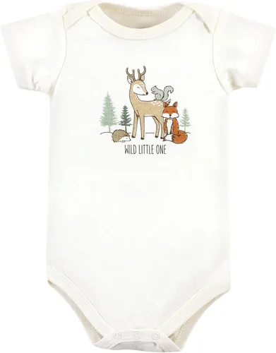 Vista 3 de Hudson Baby - Mamelucos de algodón para bebés niñas, Animales del bosque, paquete de 5