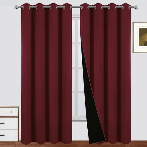 Vista 71 de LEMOMO Cortinas 100% opacas de 38 x 54 pulgadas, 2 paneles de oscurecimiento con aislamiento térmico para dormitorio