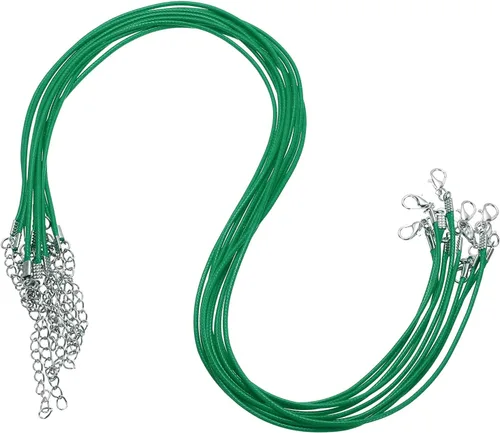 Vista 98 de MECCANIXITY 10 cordones de collar encerado de 18 pulgadas, cadena de collar a granel con cierre de 0.059 in de cuerda de cuero encerado para hacer