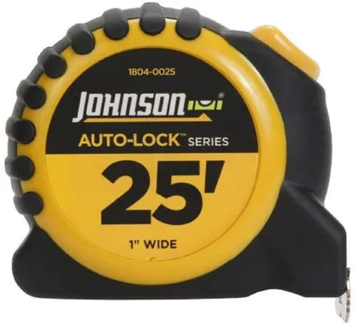 Vista 6 de Johnson Level & Tool 1804-0016 Cinta de alimentación con bloqueo automático, 16 pies, negro/amarillo, 1 cinta