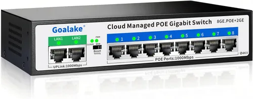 Vista 13 de Conmutador Poe, conmutador Gigabit PoE de 5 puertos (conmutador Gigabit de 4 puertos + 1 gigabit uplink+ 1 ranura SFP) Conmutador Gigabit Ethernet