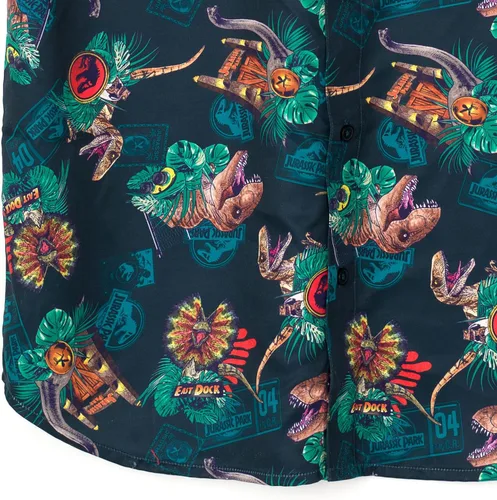Vista 4 de Jurassic World Jurassic Park T-Rex - Camisa de vestir con botones para adulto