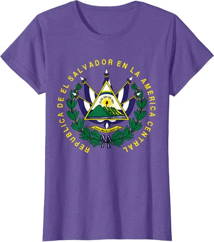 Vista 21 de amdesco Salvador Camisa, salvadoran Escudo de armas playera, mujer L, Blanco