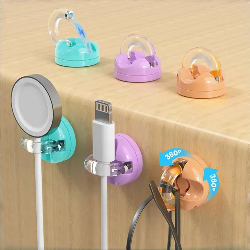 Vista 14 de IFNOW Paquete de 6 clips magnéticos para cables para mesita de noche, soporte de cable autoadhesivo en blanco y negro, clip ajustable para negro