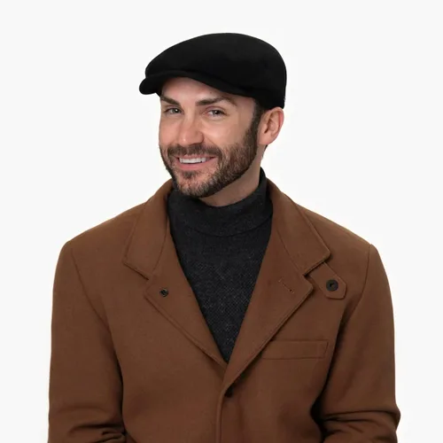 Vista 3 de Stetson Gorra plana de mezcla de lana Belfast para hombre, fabricada en la UE
