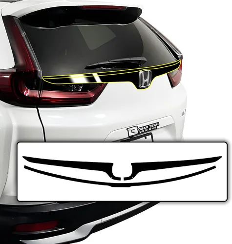 Vista 7 de BOGAR TECH DESIGNS Adhesivo de vinilo para parrilla frontal con eliminación de cromo para parachoques compatible con Honda CR-V 2020-2022, negro