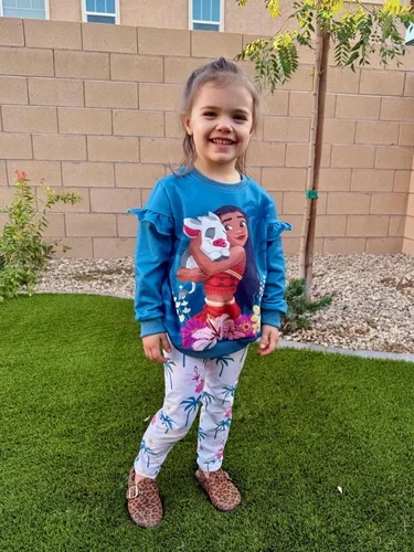 Vista 2 de Disney Frozen Minnie Mouse Stitch - Conjunto de 2 piezas para niña, sudadera de manga larga y leggings