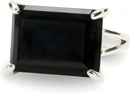 Vista 5 de Anillo de ónix negro de estilo clásico, impresionantes anillos de piedras preciosas, joyería hecha a mano para mujer, moda, declaración, compromiso