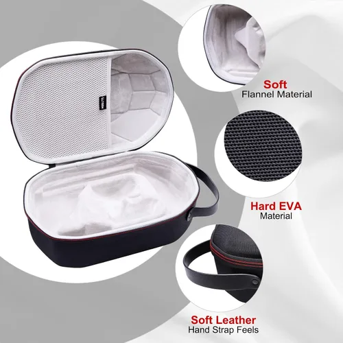 Vista 4 de LTGEM EVA Hard Case for Oculus Quest 2 Advanced All-in-One Virtual Reality Headset Black