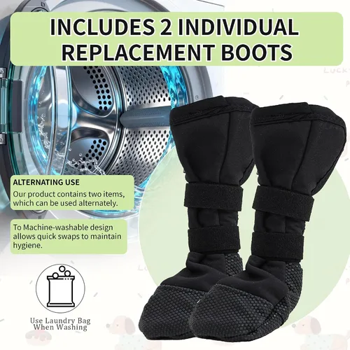 Vista 2 de Snugrance Botas de recuperación para perros, heridas y heridas, protectores de patas para perros, 2 unidades (S) Zapato antideslizante
