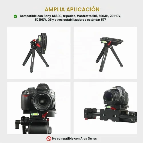Vista 2 de UTEBIT P200 Placa de liberación rápida, compatible solo con Sony A6400 Manfrotto