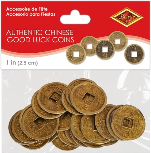 Vista 6 de Beistle 57856 Auténticas monedas chinas de buena suerte, 1 pulgada, 25 monedas en paquete