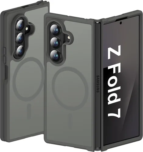 Vista 45 de ORETECH Magnético para Samsung Galaxy Z Flip 6 con 2 protectores de Negro