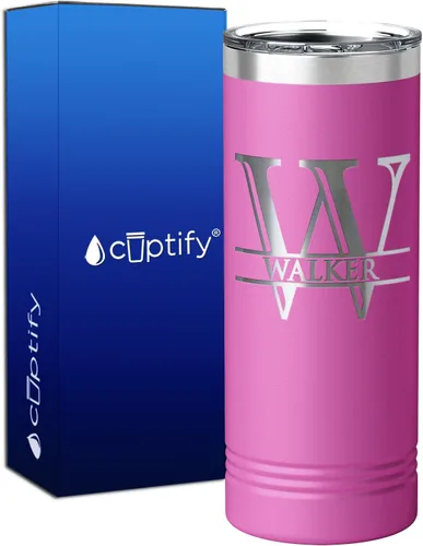 Vista 38 de Vaso personalizado de regalo de cumpleaños para mujeres y hombres, con monograma de escritura dividida, inicial y nombre grabado en negro, taza