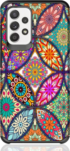 Vista 5 de Funda compatible con Samsung Galaxy A72, delgada, híbrida, a prueba de golpes, cubierta dura a prueba de golpes, diseño gráfico de moda, colorido