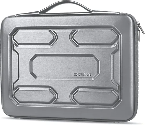 Vista 21 de DOMISO Funda para laptop de 13.3 pulgadas con asa, bolsa para computadora a prueba de golpes, funda protectora impermeable EVA para portátiles
