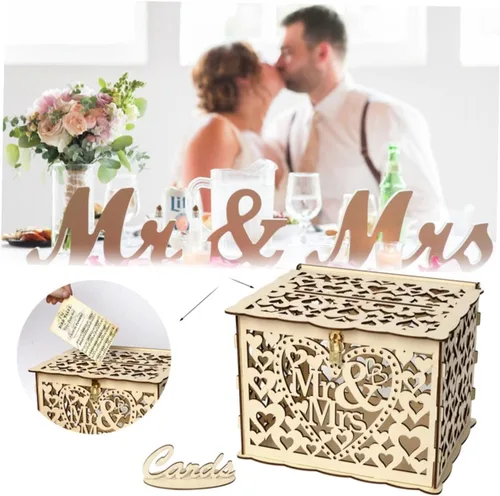 Vista 7 de LIFKOME 2pcs Box Wedding Envelope Holder De Wedding Money Holder Adult Piggy Bank Decorative Container Money Saving Bank Piggy Bank for Adults