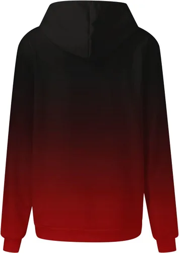 Vista 4 de Ceboyel Sudadera de gran tamaño con estampado de neón para mujer, sudadera con cordón, suéter de moda, ropa de moda de otoño 2023