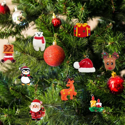 Vista 2 de kockuu Mini adornos navideños para decoración de árboles, manualidades