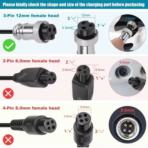 Vista 5 de Cargador de batería de 24 V compatible con Razor E175 E200 E300 MX350 Mini Chopper Ground Force Mod