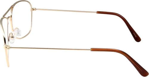 Vista 3 de Gafas de aviador cuadradas doradas sin receta clásicas sin receta para moda