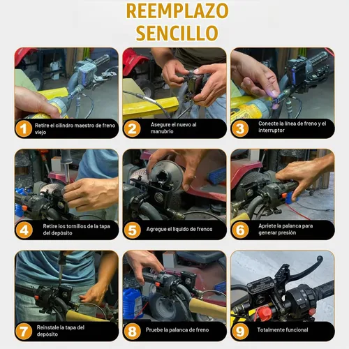 Vista 5 de Cilindro maestro de freno hidráulico derecho de motocicleta de 7/8 "para