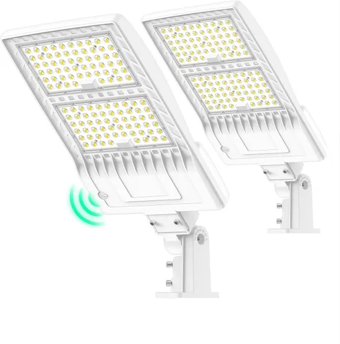 Vista 36 de BBESTLED 400W/320W/240W luces LED para estacionamiento con brazo y montaje deslizante, iluminación exterior del atardecer al amanecer, luz