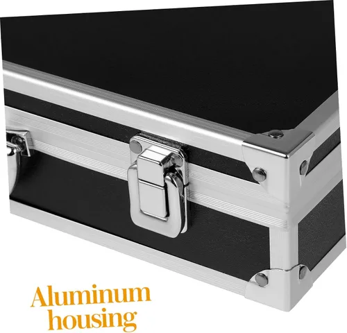 Vista 3 de Angoily Caja de herramientas de aleación de aluminio Caso duro de aluminio Caja de almacenamiento duro multifunción con espuma protege electrónica
