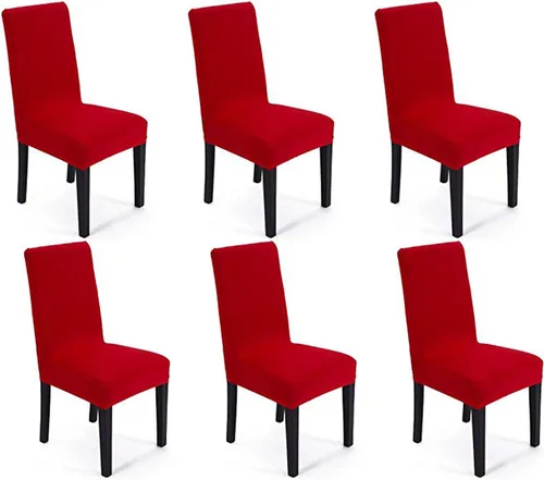 Vista 10 de Funda protectora de tela de elastano elástica extraíble y lavable para silla de comedor (color aguamarina, 6)