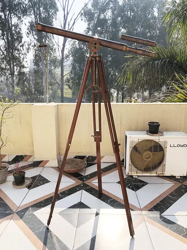 Vista 3 de NauticalMart Telescopio Griffith Astro de latón antiguo de pie de 64 pulgadas vintage