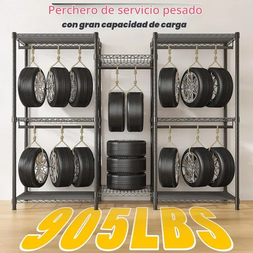 Vista 3 de Raybee Perchero de ropa con cubierta, perchereros para colgar ropa resistente, armario portátil con estantes, ajustable, carga de 905 LBS, negro